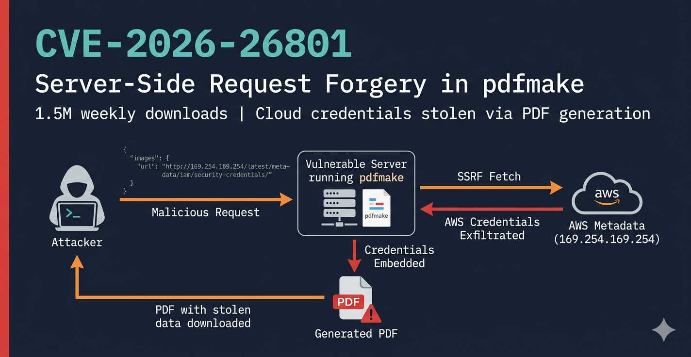 CVE-2026-26801 — Server-Side Request Forgery in pdfmake